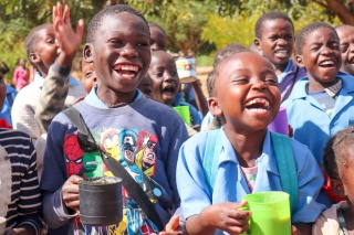 Children laugh in Zambia