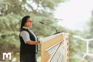 Sister Medhin Tesfay speaks at the Medjugorje Youth Festival 