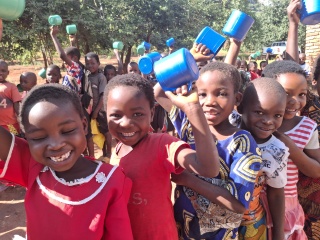 Children waiting for Mary's Meals in Malawi
